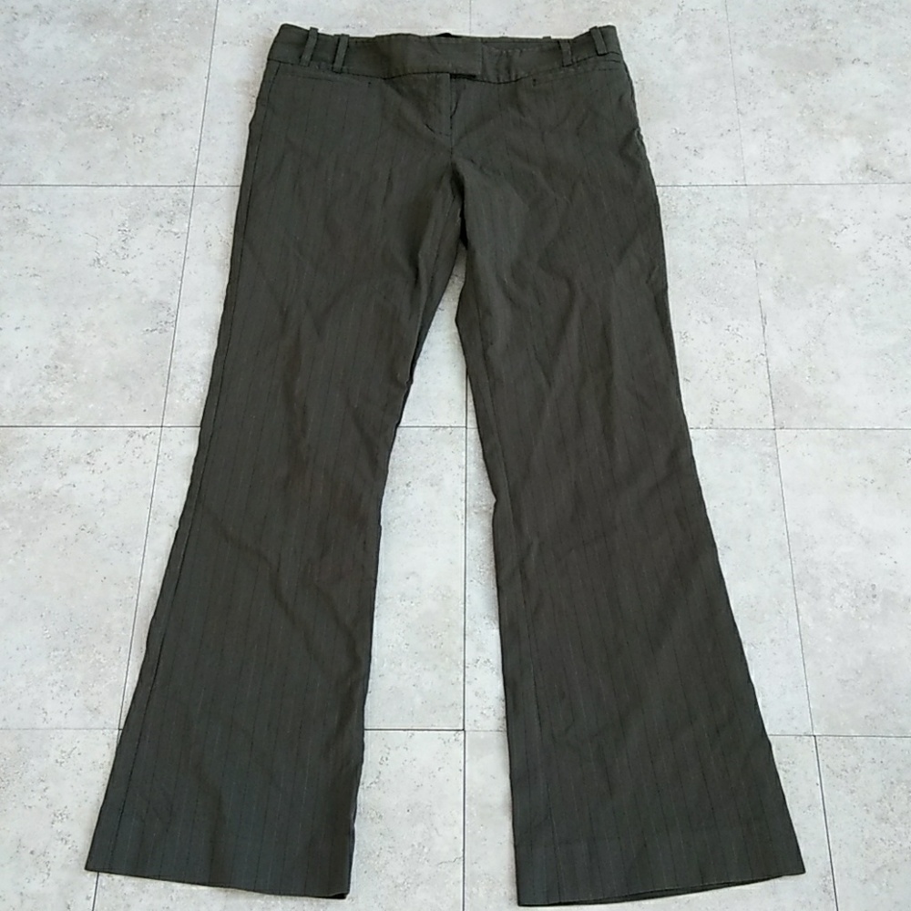 The Limited Drew Fit Green Striped Pants Size 8